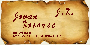 Jovan Kosorić vizit kartica